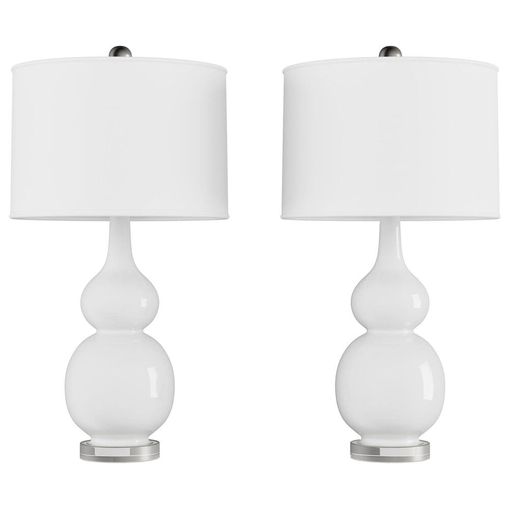 Timberlake Double Gourd Vintage Table Lamp in Milky White and Clear (Set of 2), , large