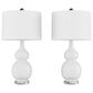 Timberlake Double Gourd Vintage Table Lamp in Milky White and Clear (Set of 2), , large