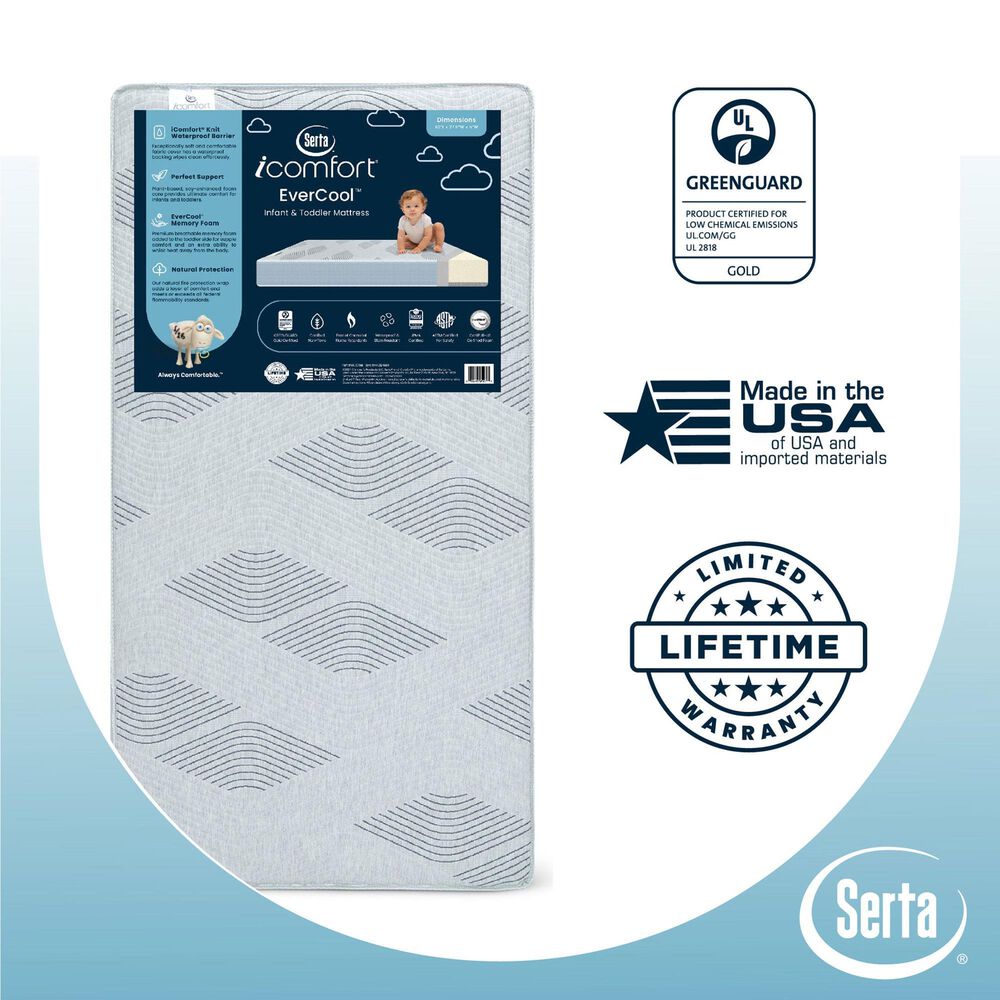 Delta Children iComfort EverCool Firm Crib and Toddler Mattress in Blue, , large