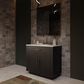 Lexora Home Abbey 36" Single Bathroom Vanity in Black Oak with 2 cm White Quartz Top and Rectangular Sink, , large