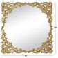 Maple and Jade 30" Square Ornate Baroque Floral Wall Mirror with Distressed Details in Satin Gold, , large