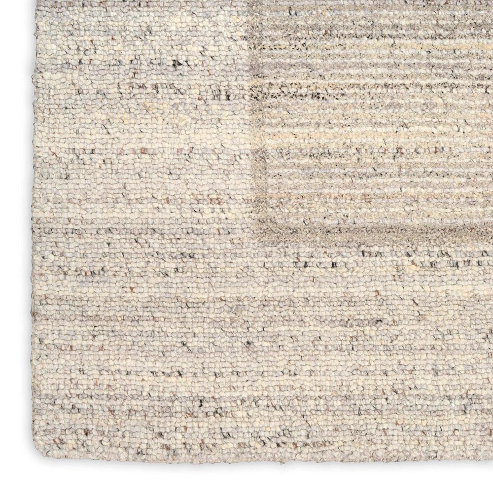 Nourison Ridge Grey and Ivory 5'3" x 7'3" Area Rug, , large