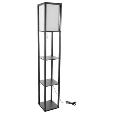 Timberlake Etagere Style Floor Lamp with Shelves in Black, , large