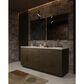 Lexora Home Abbey 72" Double Bathroom Vanity in Brown Oak with 2 cm White Quartz Top and Rectangular Sinks, , large
