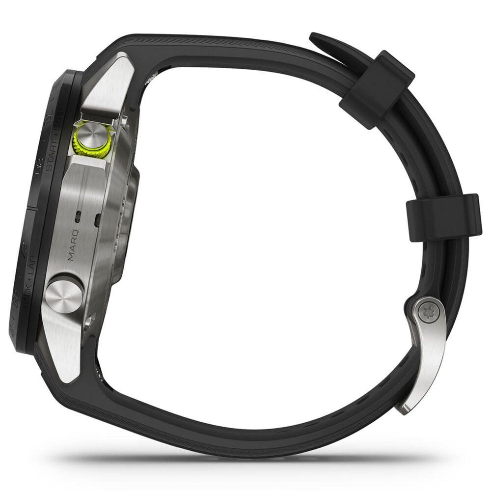 Garmin MARQ 2 Athlete AMOLED Smartwatch Grade 5 Titanium Bezel Case with Silicone Band in Black, , large