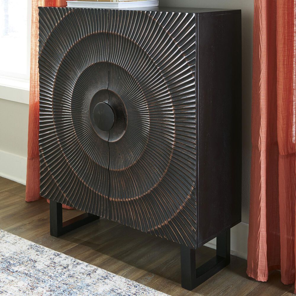 Ashley Fosterman Accent Cabinet in Distressed Black, , large