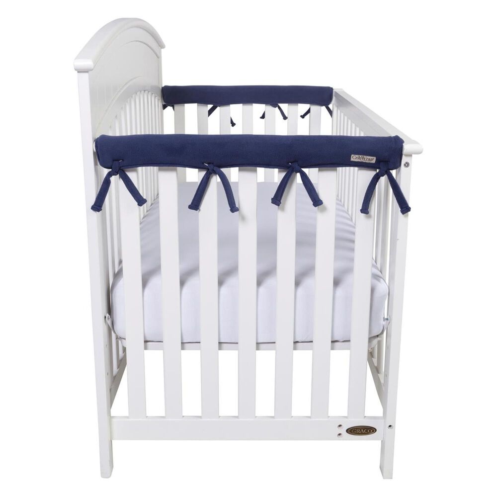 Trend Lab LLC CribWrap Narrow 2 Short Navy Fleece Rail Covers, , large