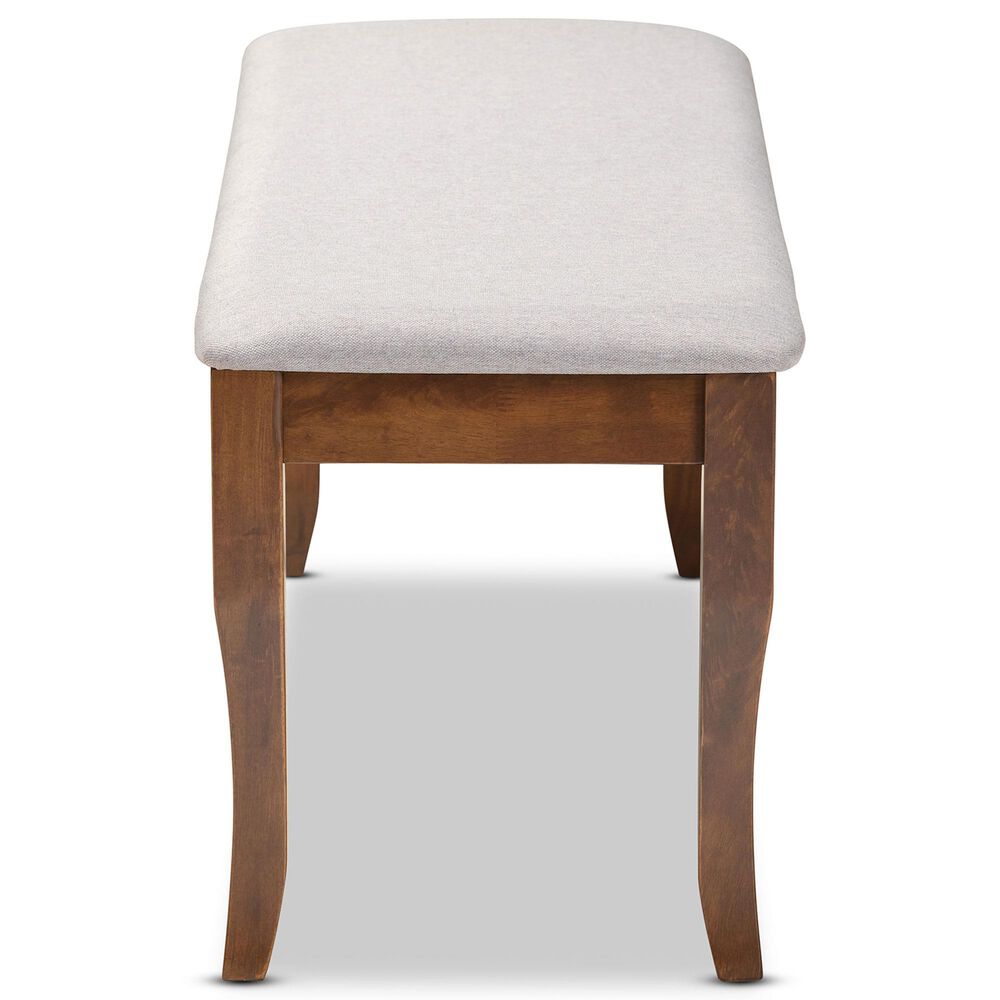 Baxton Studio Cornelie Dining Bench in Walnut Brown, , large