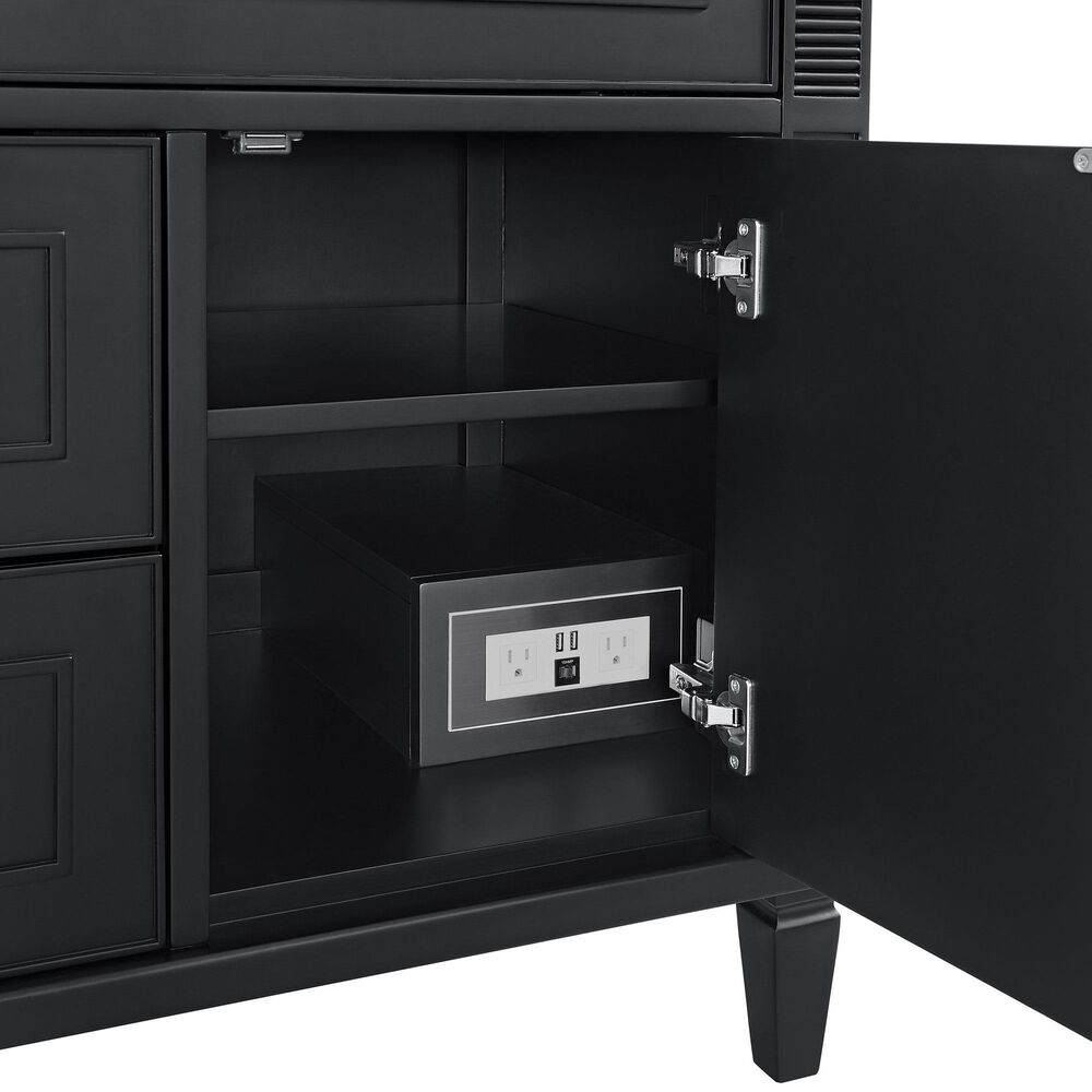 James Martin Vanities Lorelai 36&quot; Single Vanity in Black Onyx with 3 cm Arctic Fall Solid Surface Top, , large