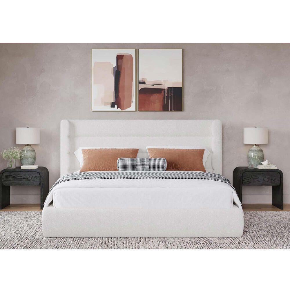 Urban Home Formosa Frank Queen Upholstered Bed Ivory, , large
