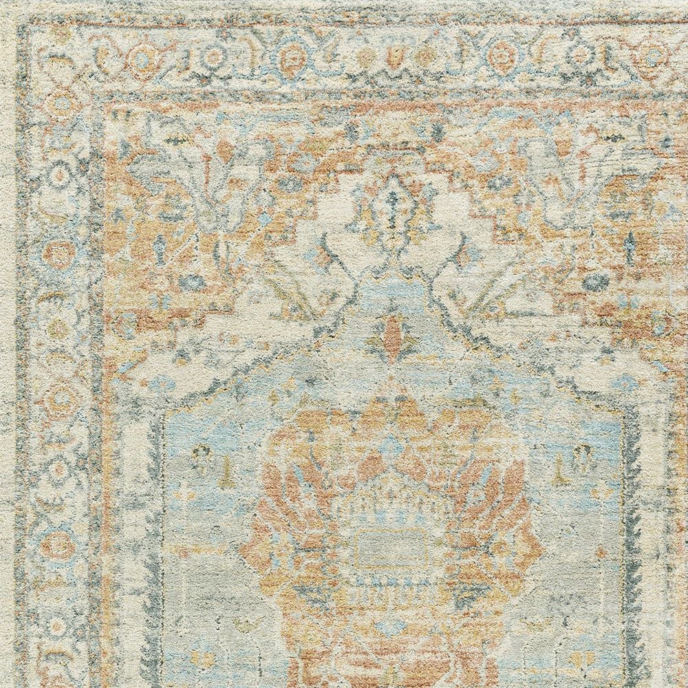 Surya Avellino 2&#39;7&quot; x 7&#39;3&quot; Light Beige, Tan, Rose, Gray, Deep Teal, Pale Blue and Light Olive Runner, , large