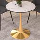 Leisuremod Bristol 24" Round Dining Table with MDF Top in Gold and Marbled White - Table Only, , large