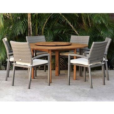 International Home Miami Anto 7-Piece Round Patio Dining Set in Grey and Light Oak, , large