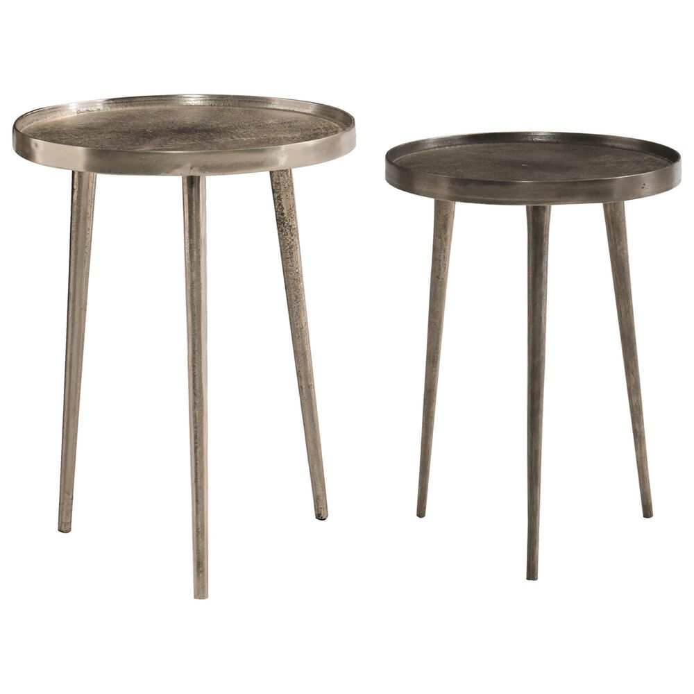 Bernhardt Lex 2-Piece Nesting Table in Satin Nickel and Graphite, , large
