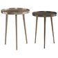 Bernhardt Lex 2-Piece Nesting Table in Satin Nickel and Graphite, , large