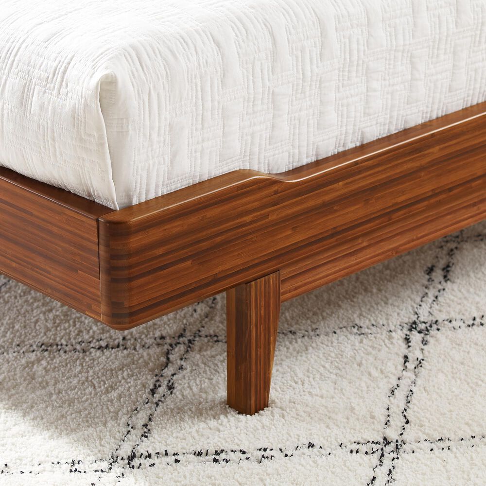 Natural Bamboo Furnishings Queen Platform Bed in Amber, , large