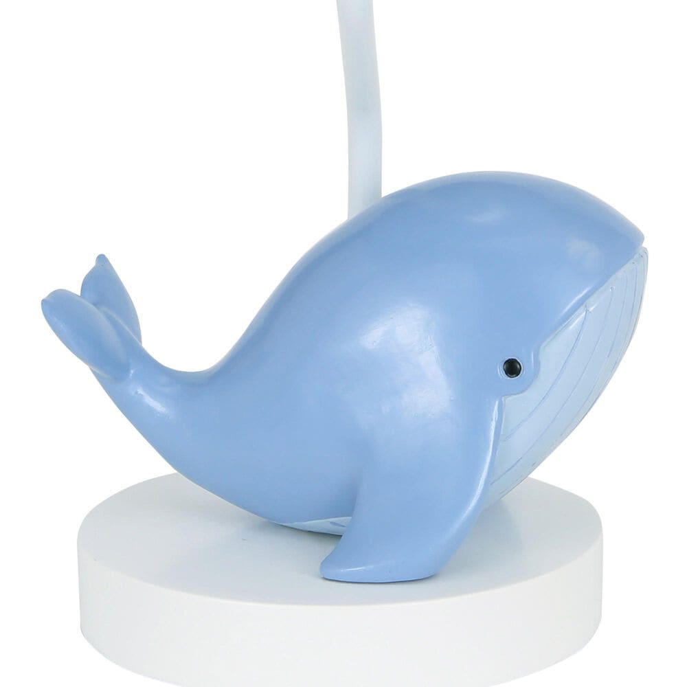 Lambs &amp; Ivy Bubbles and Squirt Hand Painted Whale Lamp in Blue, , large