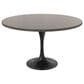Leisuremod LeisureMod Verve Collection 48 Round Dining Table, Black Base with Dark Maple MDF Top, , large