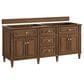 James Martin Vanities Lorelai 72" Double Bathroom Vanity in Mid-Century Walnut with 3 cm Eternal Jasmine Pearl Silestone Top, Rectangular Sinks and FreePower Wireless Charger, , large