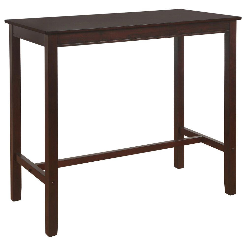 Linon Home Decor Claridge Bar Height Pub Table in Rich Brown - Table Only, , large