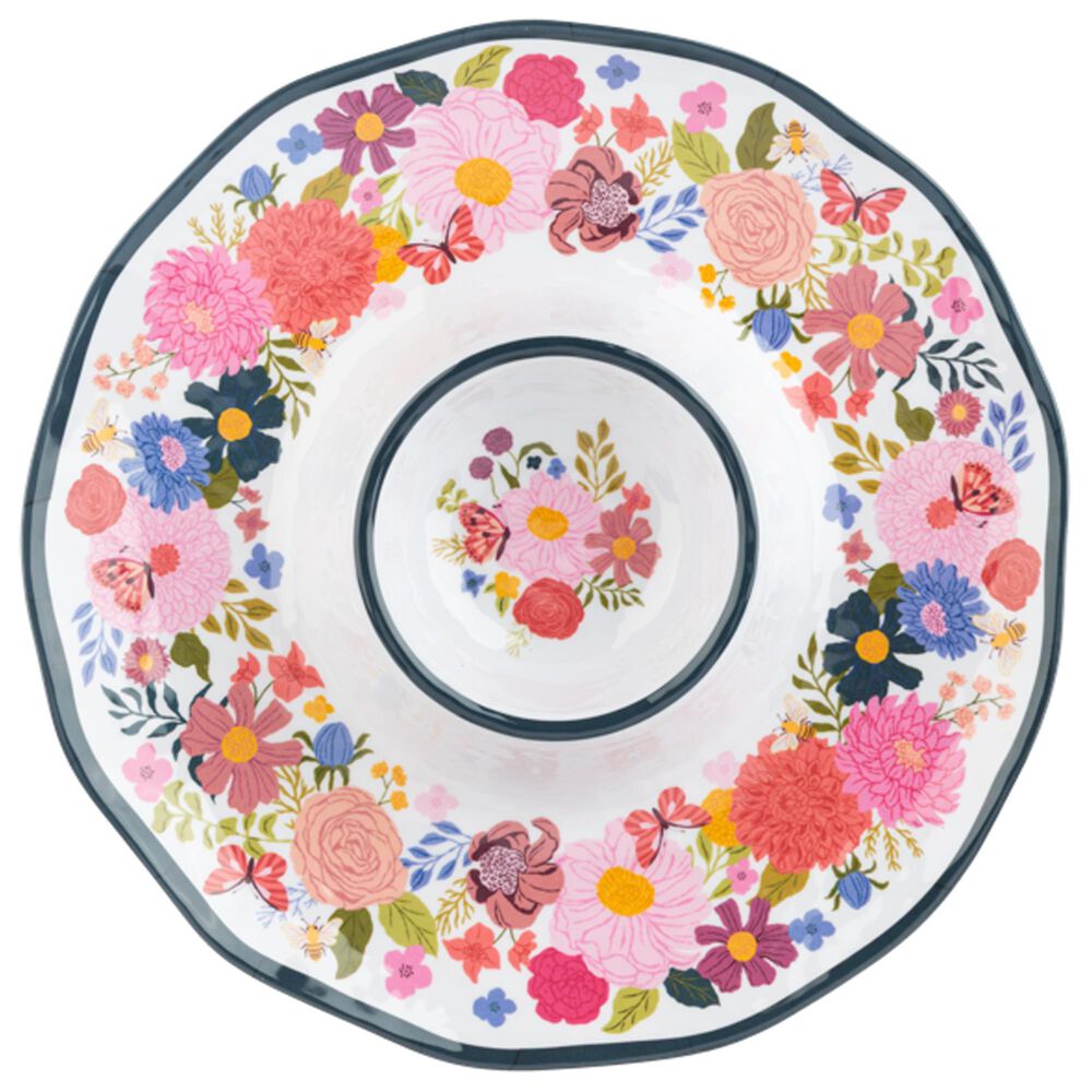 Ganz Flower Fields Chip and Dip Divided Serving Tray in Multicolor, , large