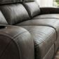 Oxford Furniture Power Reclining Sofa with Power Headrest and Drop Down Table in Cowboy Granite, , large