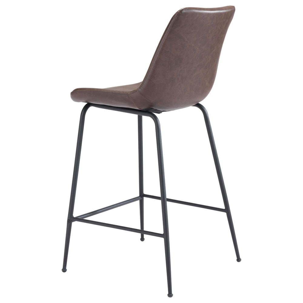 Zuo Modern Byron Counter Chair in Brown/Black, , large