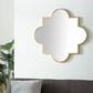 Maple and Jade 34" Metal Geometric Quatrefoil Wall Mirror in Satin Gold, , large