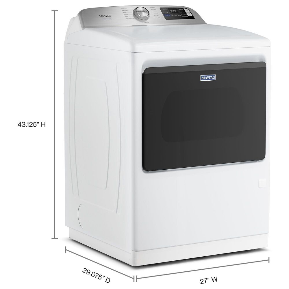 Maytag 7.4 Cu. Ft. Smart Front Load Dryer with Pet Pro Option in White, , large