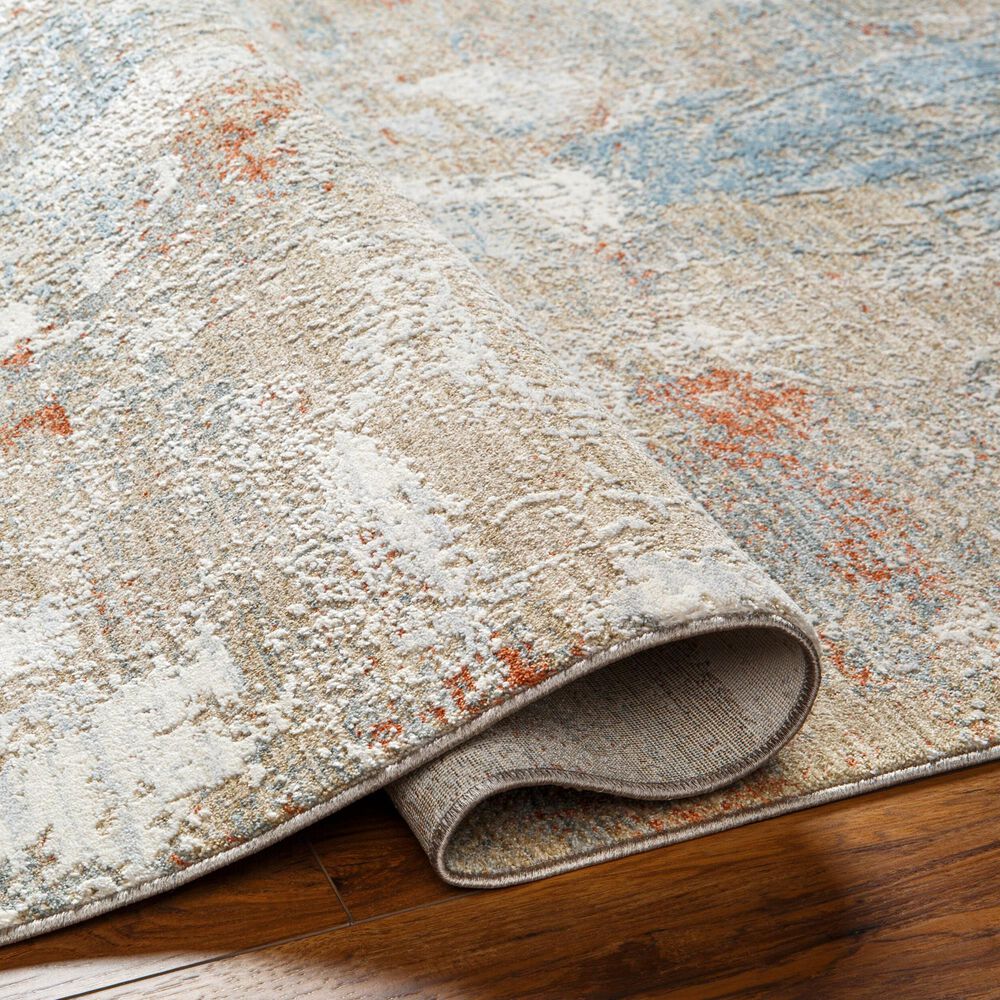 Surya Brunswick Taupe, Gray, Cream, Blue, Light Slate and Seafoam 2'7" x 7'3" Runner, , large