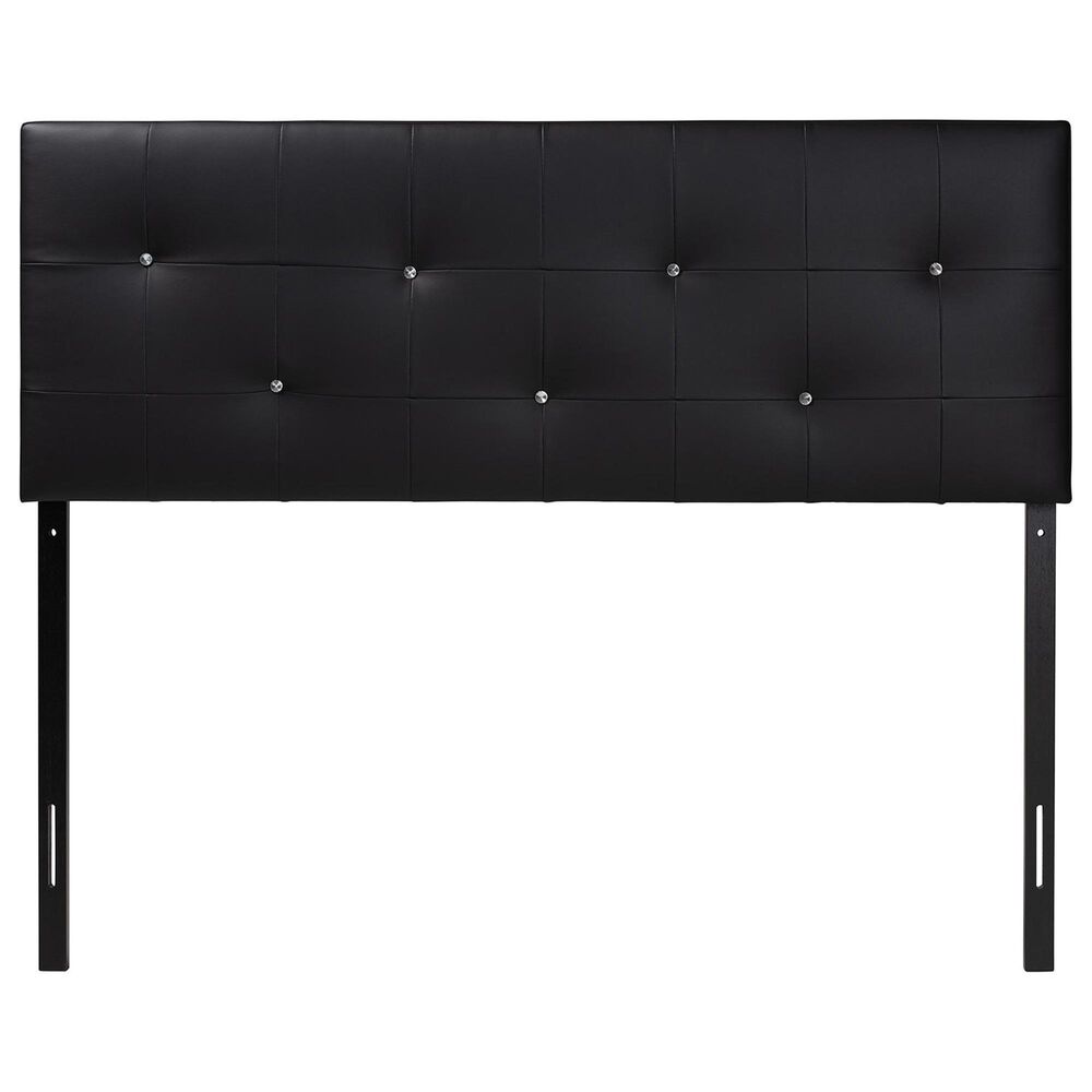 Baxton Studio Dalini King Panel Headboard in Black, , large