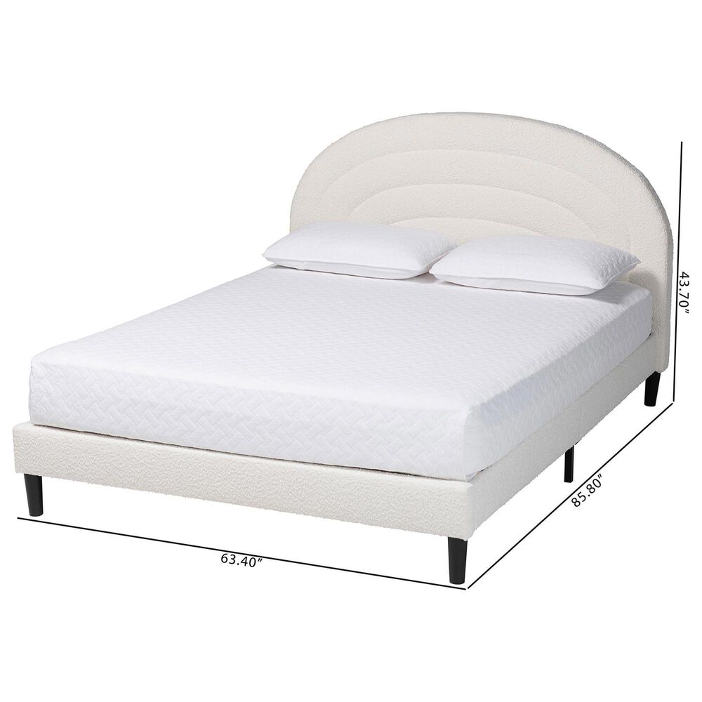 Baxton Studio Pelagia Queen Platform Bed in Cream, , large