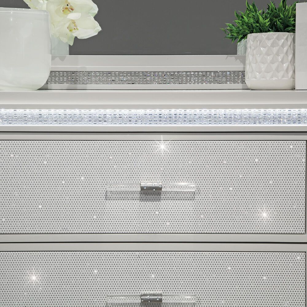 Davis International Carmelita 5-Drawer LED Light Chest in White, , large