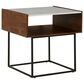Ashley Rusitori End Table in Light Brown, Matte Black and White, , large