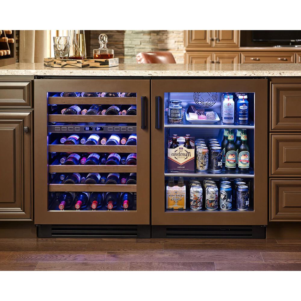 True Residential 5.28 Cu. Ft. Dual Zone Undercounter Wine Cabinet with Left Hinge and Glass Door in Panel Ready, , large