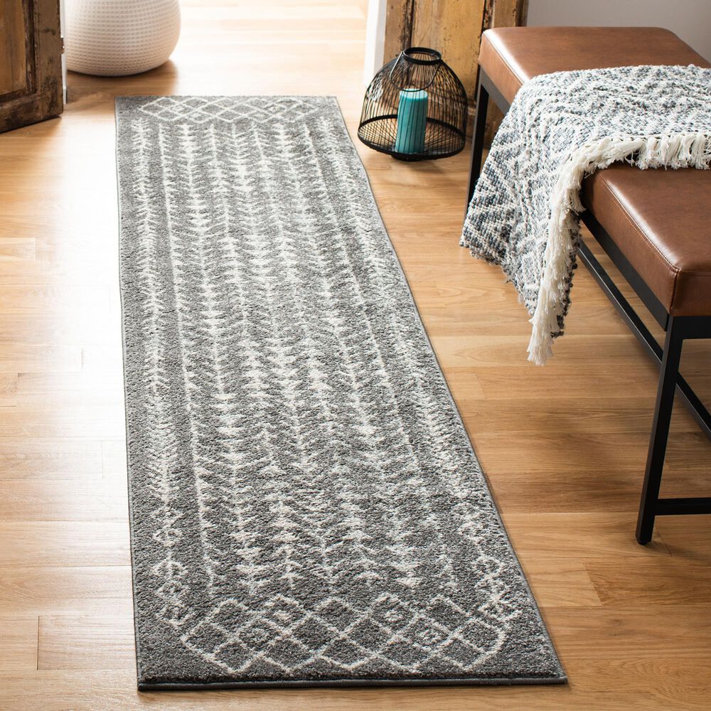Safavieh Tulum  2&#39; x 10&#39; Ivory and Dark Grey Runner, , large