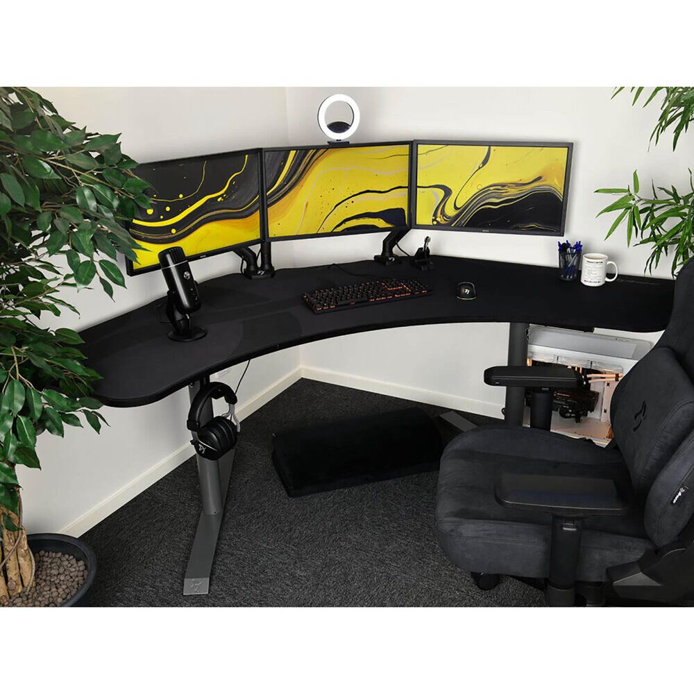 Arozzi Arena Angelo Gaming Desk in Gunmetal &#40;Box 1 of 2&#41;, , large