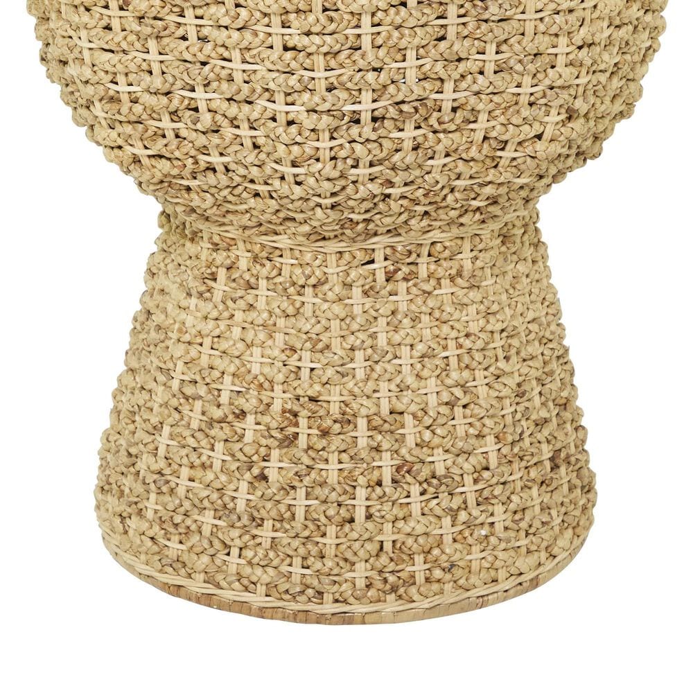 Maple and Jade Seagrass Handmade Woven End Table in Natural Brown, , large
