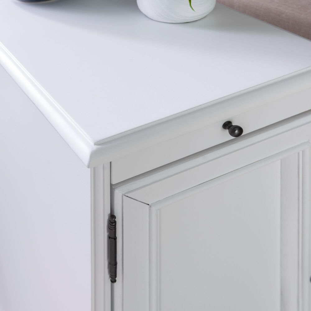 Linon Home Decor Barron Accent Table with USB Charging Station in White, , large