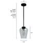 Hunter Vidria 7.25" 1-Light Mini Pendant in Matte Black, , large