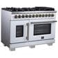 Forno Capriasca 48" Freestanding French Door Dual Fuel Range in White, , large