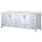Lexora Home Jacques 84" Double Bathroom Vanity in White with 2 cm White Quartz Top and Rectangular Sinks, , large