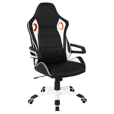 Rta Products Ergonomic Racing Style Office Chair in Black and White, , large