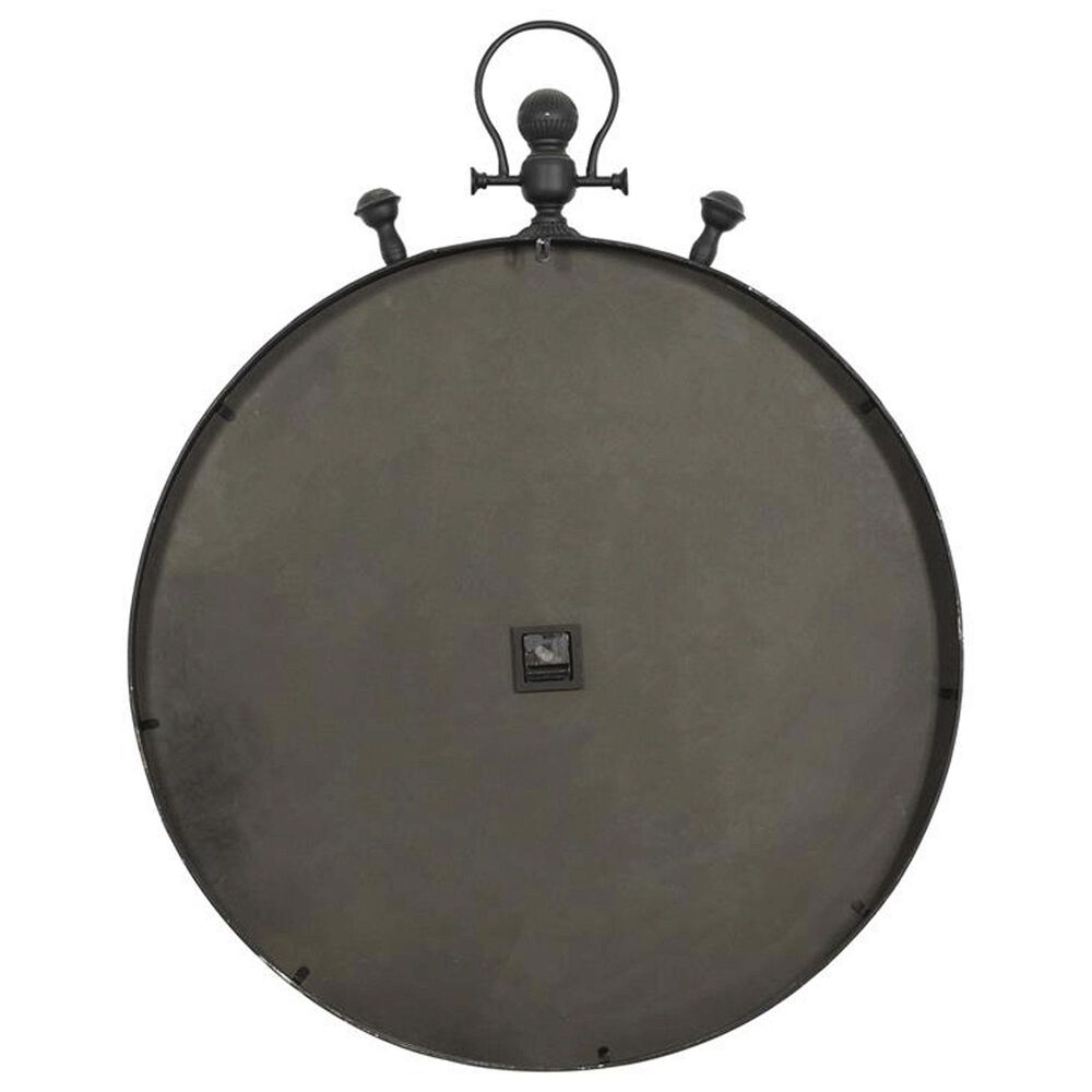 Maple and Jade 39&quot; Wall Clock in Distressed Black and Taupe, , large
