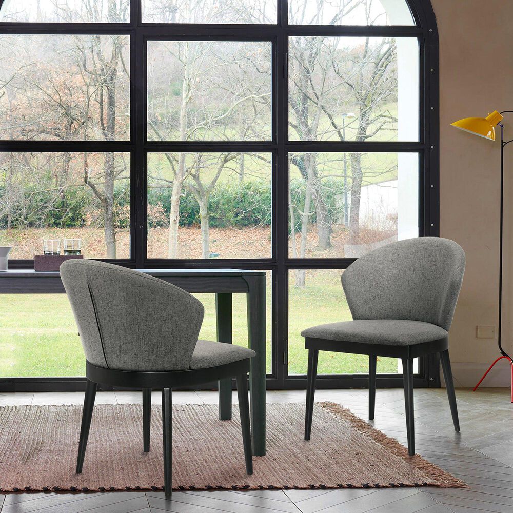 Blue River Arcadia and Juno 5-Piece 48&quot; Dining Set with Charcoal Cushion in Black, , large