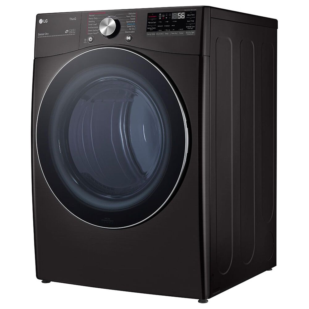 LG 7.4 Cu. Ft. Smart Front Load Electric Dryer with TurboSteam in Black Steel, , large