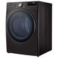 LG 7.4 Cu. Ft. Smart Front Load Electric Dryer with TurboSteam in Black Steel, , large