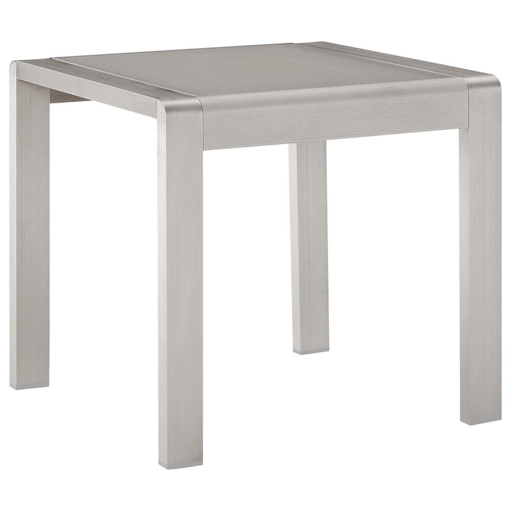 Linon Home Decor Karah Outdoor Anodized Side Table in Grey, , large