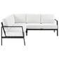 Linon Home Decor Holland 2-Piece Outdoor Sectional Sofa with White Upholstery in Black, , large