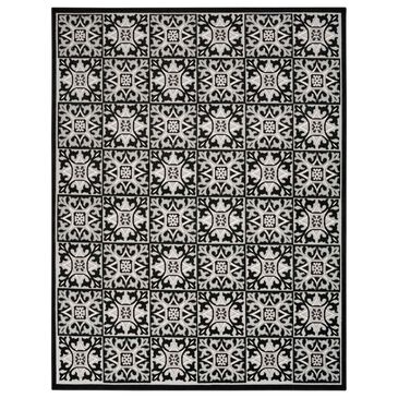 Nourison Aloha 2"8" x 4" Black White Indoor/Outdoor Area Rug, , large